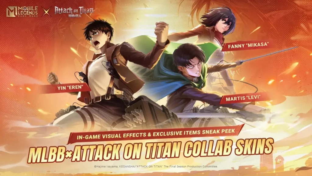 MLBB x Attack on Titan 2025 Resmi Hadir: Jadwal Event, Review Skin, Harga, dan Cara Hemat Top Up